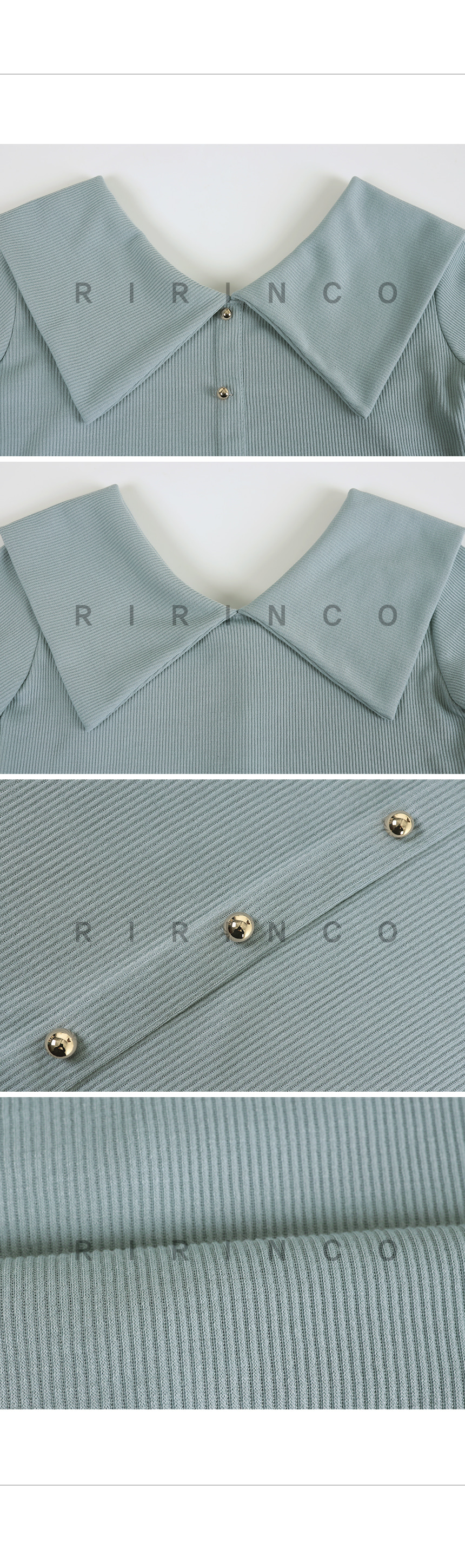 RIRINCO ビッグカラーオフショルダーTシャツ