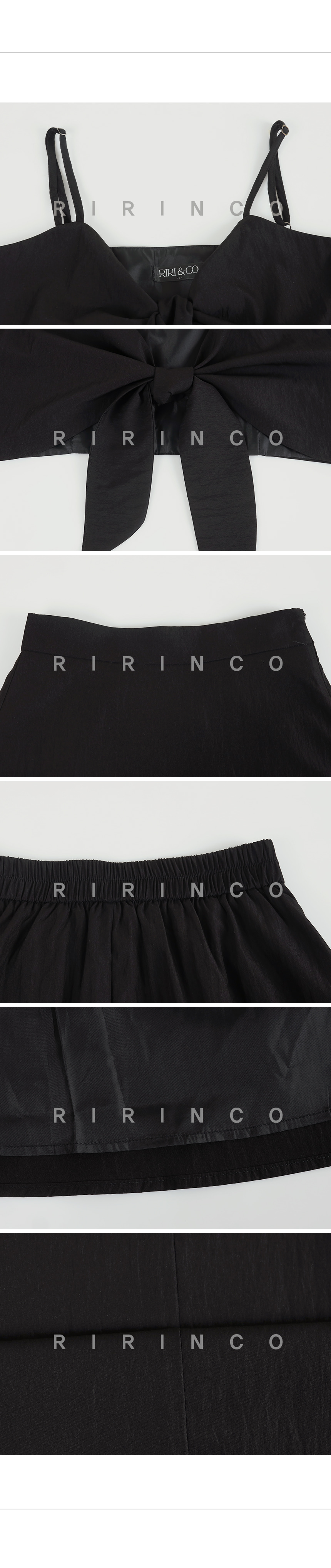 RIRINCO サマーリンクルビスチェ&後ろゴムロングスカート上下セット