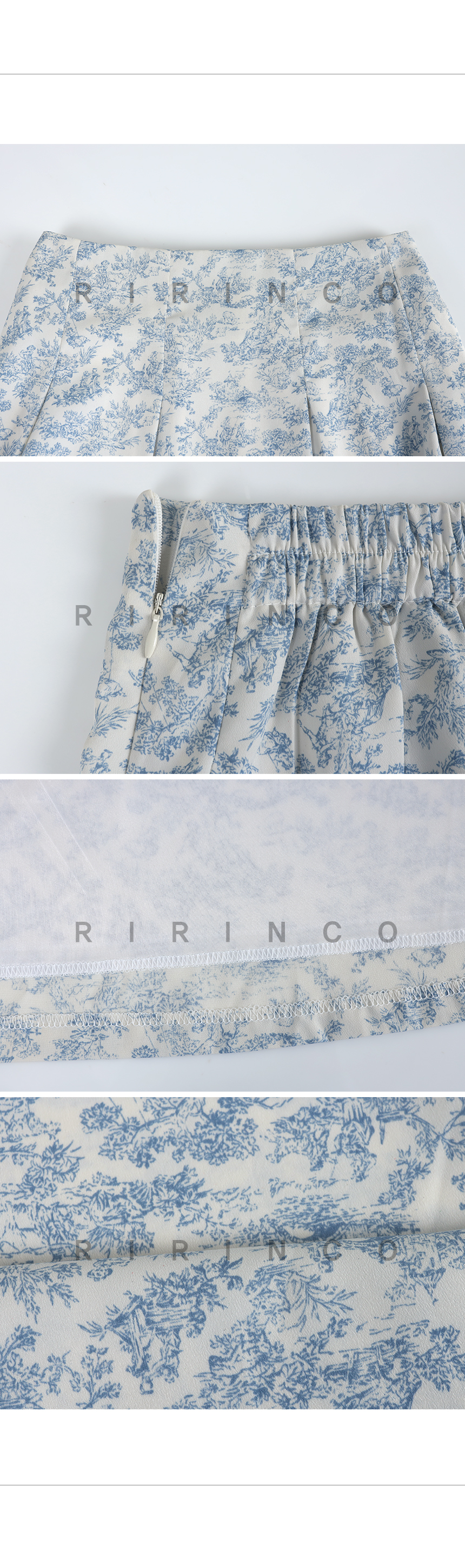 RIRINCO 後ろゴムピンタックパータンロングスカート 