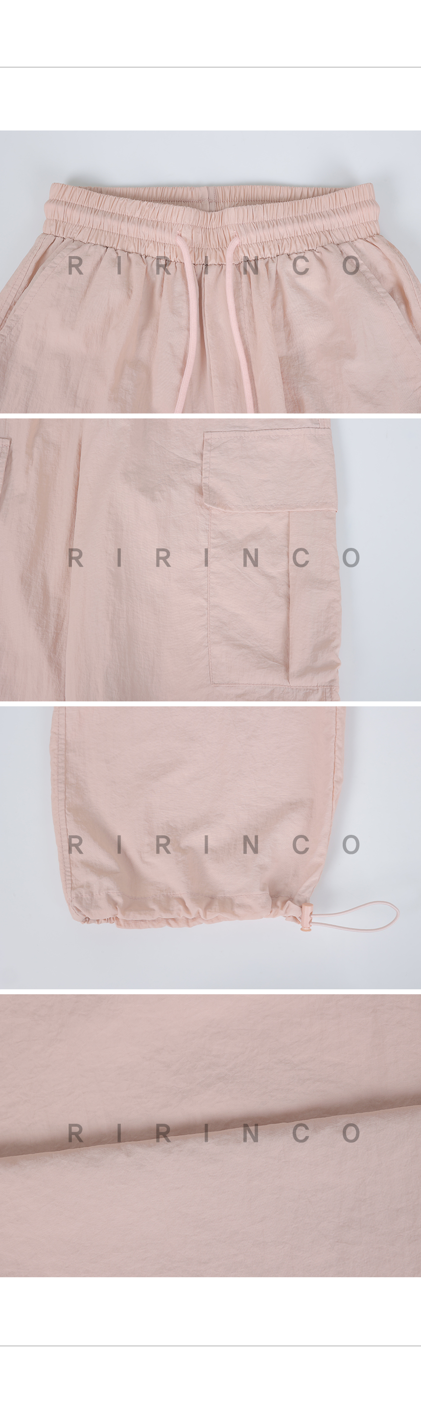  RIRINCO ウエストゴムストリング付きツーウェイカーゴパンツ