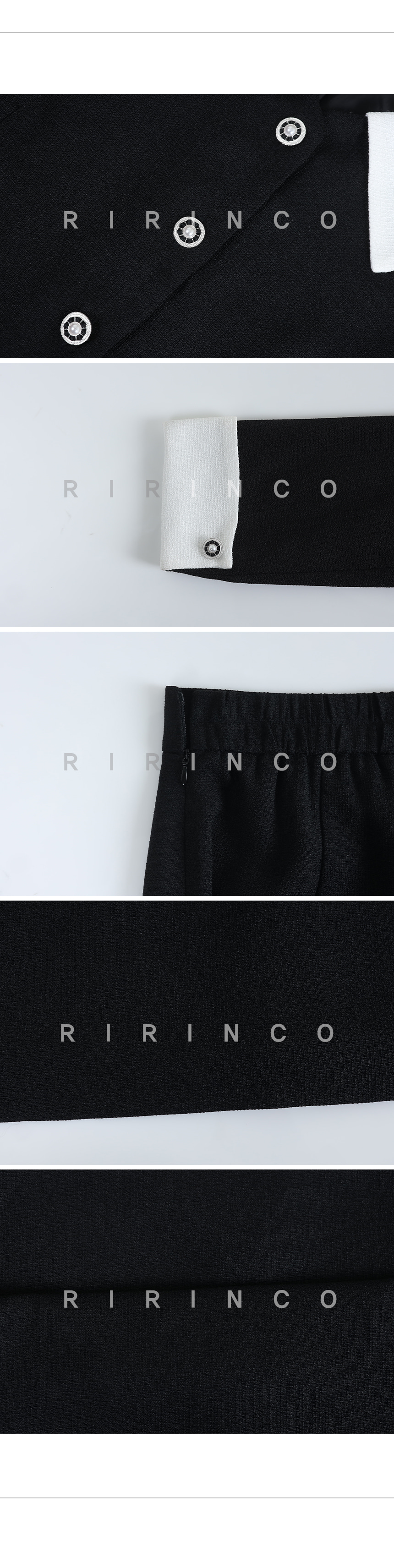 RIRINCO 配色ツイードジャケット&ロングスカート上下セット