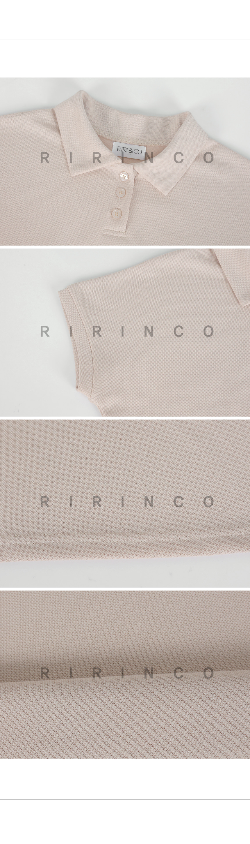 RIRINCO セミクロップド丈カラーネックラグランTシャツ