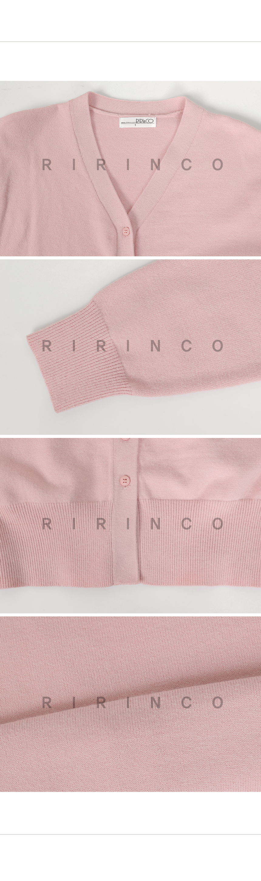 RIRINCO Ⅴネックセミクロップド丈ニットカーディガン