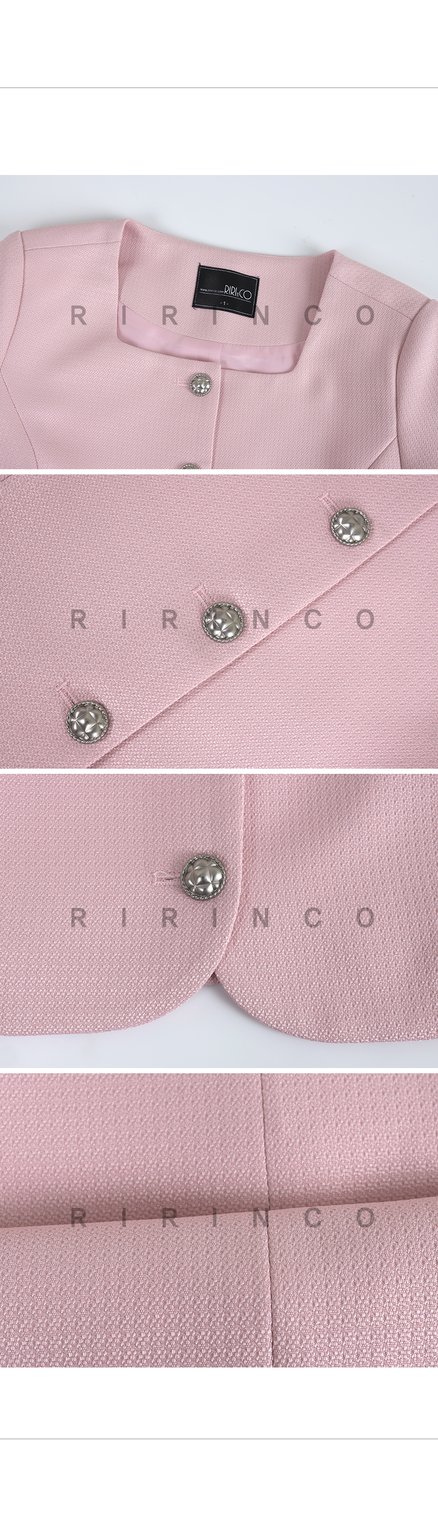 RIRINCO ツイードスクエアネックジャケット