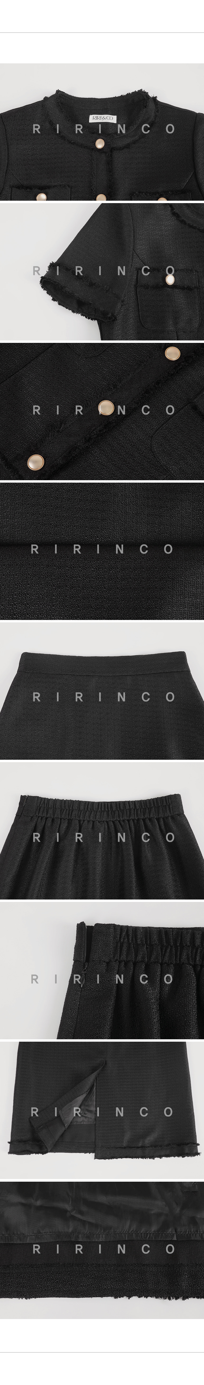 RIRINCO ツイードジャケット&後ろゴムロングスカート上下セット
